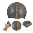 thumbnail image 3 of Unique Bargains 1 Pc Waterproof Flat Swimming Cap Gray Black Yellow, 3 of 6