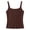 Coffee, variant on Girls Ribbed Knit Square Neck Cami Sleeveless Fitted Crop Tank Top Casual Basic Layering Shirt for Summer Outfits Beige Size 7-8 Years