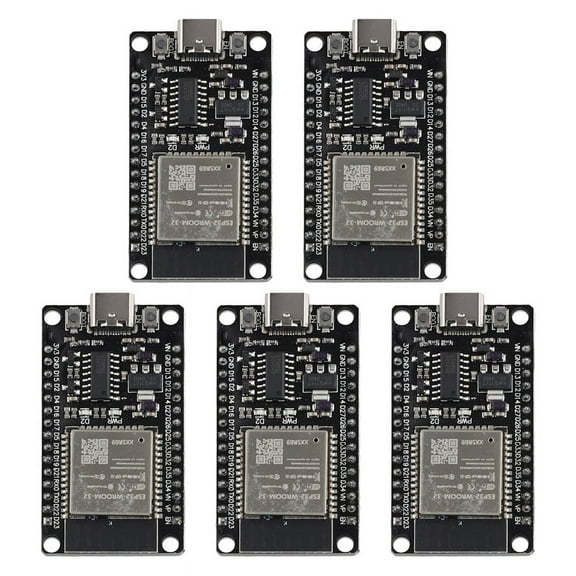 5 PCS ESP32 WROOM-32 Development Board Type-C CH340C Ultra-Low Power Consumption Dual Core Wireless Module