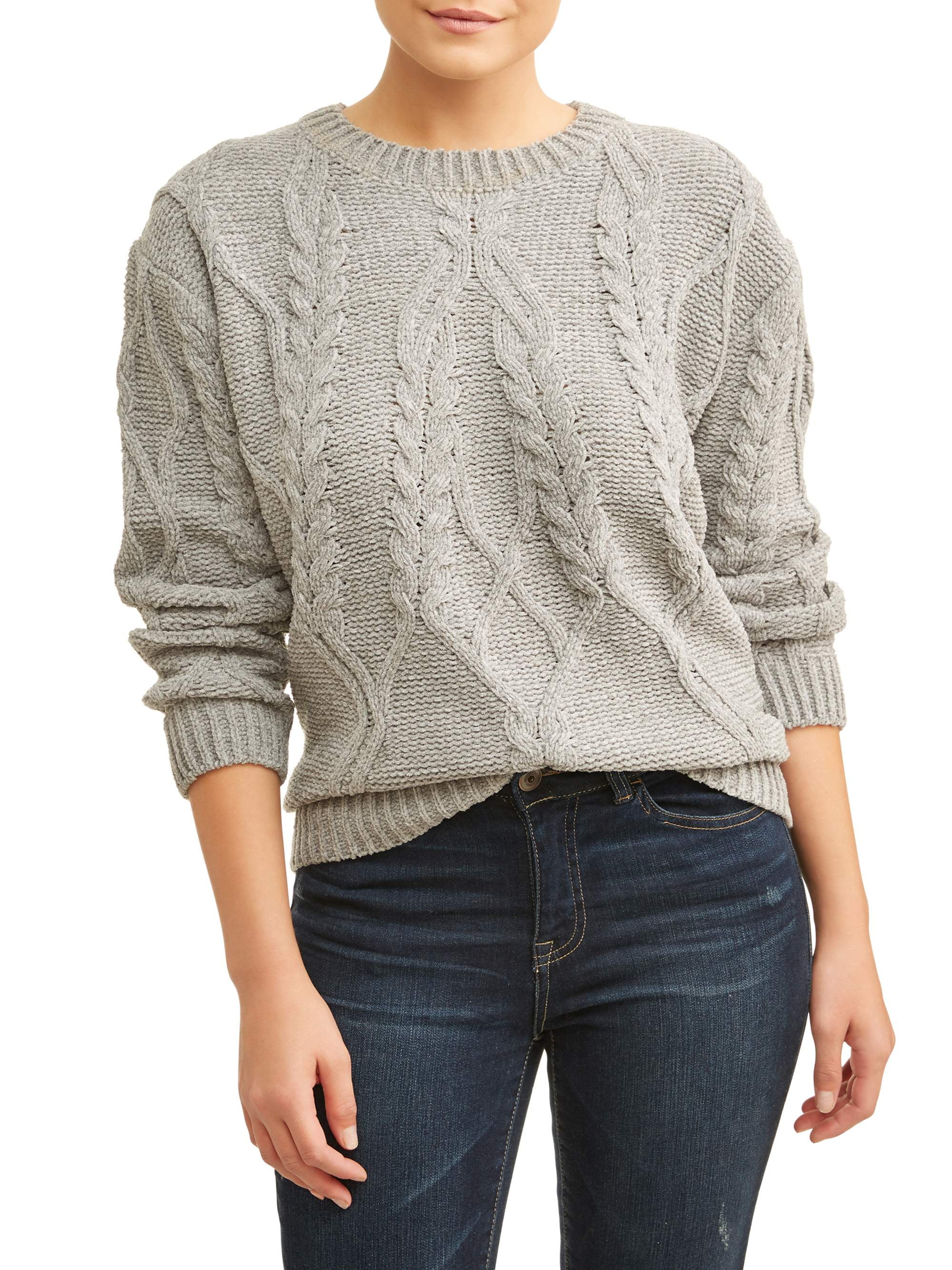 Time and Tru Women's Chunky Chenille Sweater - Walmart.com