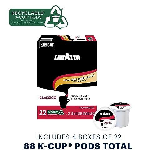 Lavazza Classico Single-Serve Coffee K-Cups for Keurig Brewer, Medium Roast, 88 capsules Value Pack, 1