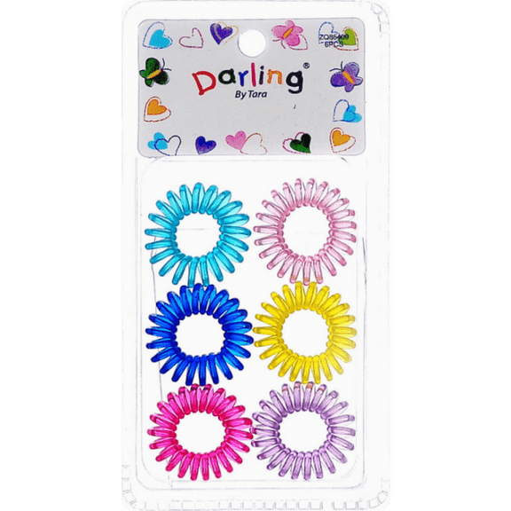 Chade Fashions Darling by Tara Kids Coiled Hair Tie, Yellow Solid Print, 6 ct