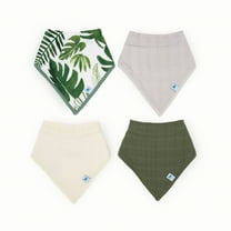 Little Unicorn Bandana Bibs for Babies, 4 Pack - Tropical Leaf