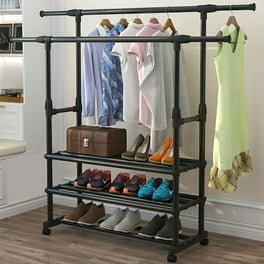 Mainstays chrome & black adjustable rolling corner garment rack new arrivals