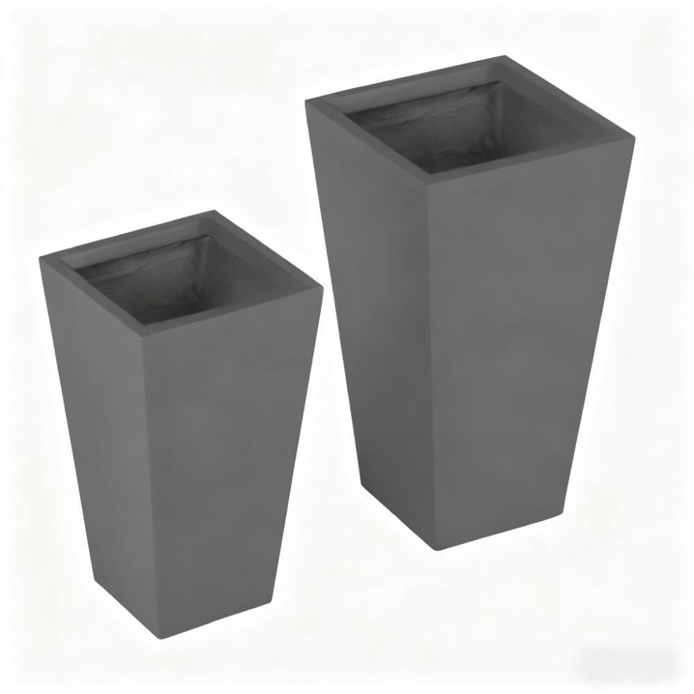 Plant Pot, 2-Pack Outdoor Planter Set, Durable & Stackable Flower Pots with Drainage Holes, for Porch, Entryway, Patio, Yard, Garden