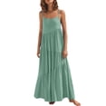 thumbnail image 2 of Gspmoly Robes d'Été pour Femmes, Robe d'Été Décontractée Ample pour Femmes à Bretelles, Longue Maxi de Plage, Robes d'Été pour Femmes, Robes de Cocktail pour Femmes Économies, 2 of 6