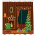 thumbnail image 3 of Ambesonne Cozy Shower Curtain, Cartoon Christmas Room Art, 69"Wx75"L, Multicolor, 3 of 3