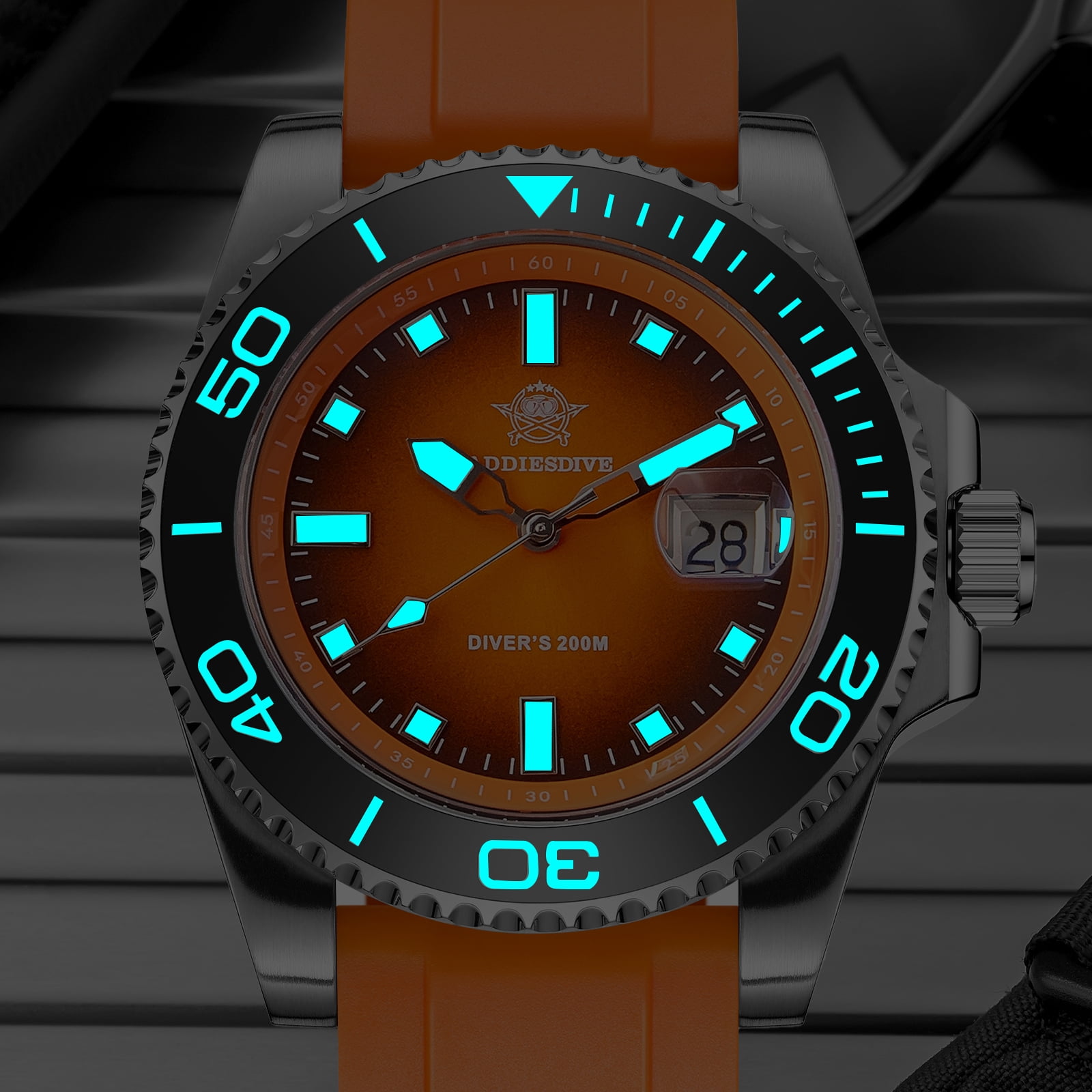 ADDIESDIVE Professional Dive Watch - Japanese Quartz Movement, 200M Waterproof Quartz Watch with Ceramic Rotating Bezel & Super Luminous