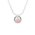 thumbnail image 2 of Delight Jewelry Silvertone Pink Tennis Ball with Clear Crystals Laugh Ring Charm Necklace, 18", 2 of 4