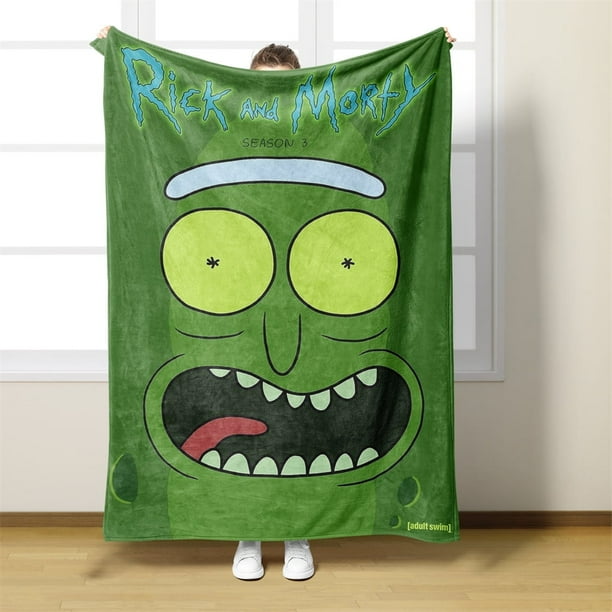 Manta de aire acondicionado con dibujos animados de Rick y Morty, manta polar para niños y adultos, regalo de vacaciones, manta decorativa para sofá, oficina, hogar, manta para la siesta, manta para
