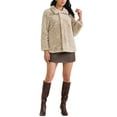 thumbnail image 2 of Women's Faux Fur Coat Lapel Warm Overcoat with Pockets Winter Fluffy Jackets S Khaki, 2 of 6