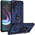 thumbnail image 1 of wonima11 Androgate Compatible With Motorola Moto Edge 2021/5G UW Case, HD Screen Protectors, Military-Grade Metal Ring Kickstand, 15ft Drop Tested Shockproof Cover, Blue, 1 of 1