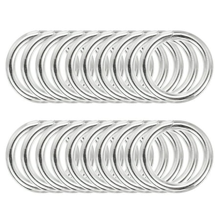 Uxcell 30 Pcs Metal Hoop Rings for Craft 1.1 Inch Floral Wreath Macrame Hoops Dream Catcher Rings for DIY Crafts Macrame Plant Hangers, Silver
