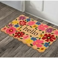 thumbnail image 5 of A1HC Natural Coco Coir Doormat, Spring Floral Scalloped Hello, 18"x30", Durable Outdoor Welcome Mat, Non-Slip, Easy to Clean, Pet Friendly, 5 of 8
