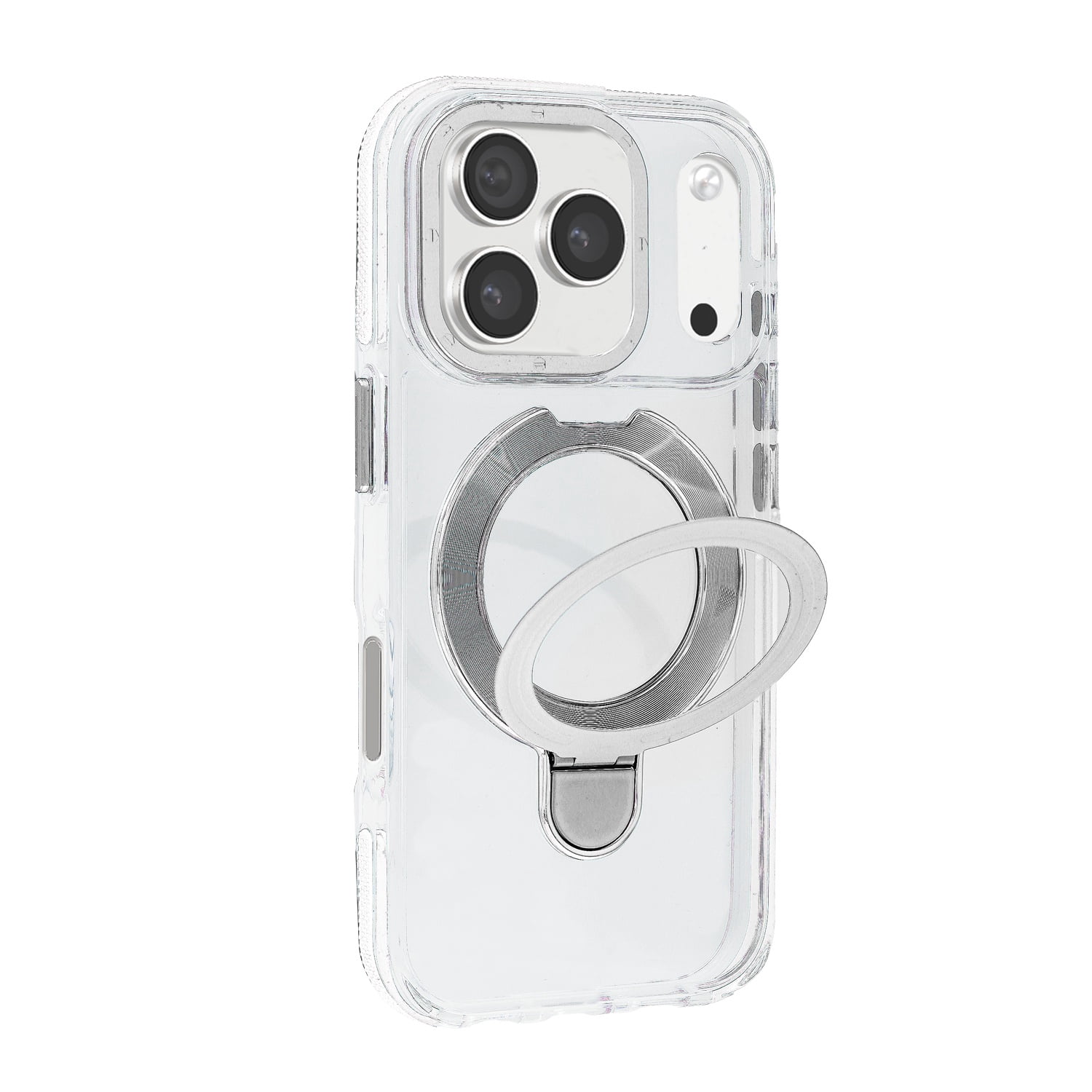 Transparent Magsafe Case with Foldable Stand for iPhone 17 Pro Max - Transparent