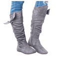 thumbnail image 2 of Aayomet Boots For Women，Women's Closed Round Toe Knot Slouch Flat Heel Mid-Calf Boot, 2 of 5