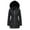 Black, variant on Women's Winter Down Coats Waterproof Thicken Hooded Insulated Quilted Puffer Jacket, Black L
