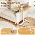 thumbnail image 4 of Costway Folding Standing Table Portable Mobile Sit-Stand Desk with 90° Tiltable Desktop Smooth Wheels Height Adjustable Computer Workstation with Hook and Cup Holder for Office, 4 of 10