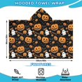 thumbnail image 2 of Happy Halloween Pumpkin Pattern Hooded Bath Towel，60"x35" for Ages 3 To 12 Kids, Quick Dry Lightweight Soft Microfiber Hood Beach Towel Cover Up for Kids, 2 of 7