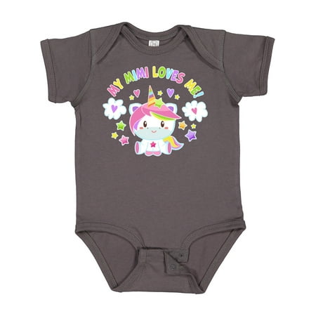 

Inktastic My Mimi Loves Me with Cute Rainbow Unicorn Gift Baby Boy or Baby Girl Bodysuit