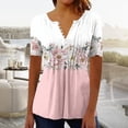 thumbnail image 2 of Women's Summer Floral Short Sleeve Button Down Shirt, V-Neck Tunic Top, Boho Casual Blouse, Plus Size Trendy Summer Tops 2026, 2 of 5