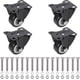 thumbnail image 1 of Juego de 4 ruedas giratorias fijas de poliuretano de 1,6 pulgadas, color negro, con 48 tuercas y tornillos de acero inoxidable. Ideales para muebles, bancos de trabajo, oficinas y sillas giratorias., 1 of 5