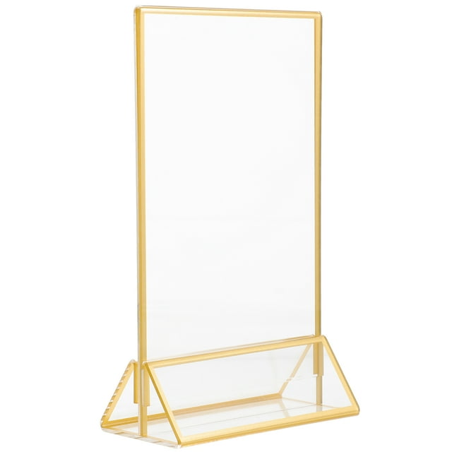 Shisuyan Clear Menu Display Stand Desktop Poster Holder Acrylic Sign Holder for Restaurants with Base