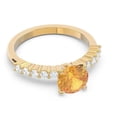 thumbnail image 3 of Diamond-Capitals 2.25 Carat Unique Round Cut Natural Diamond & Citrine Gemstone Engagement Ring for Fiancee 18K Yellow Gold Size 4, 3 of 7