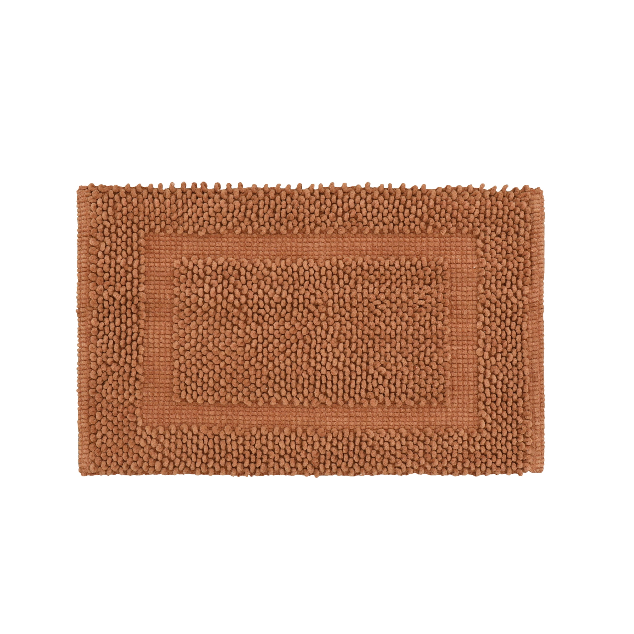 Jean Pierre New York Sophie Border 100% Cotton Bath Mat - Non-Slip Bath Rug - Burnt Orange - 27" x 45"