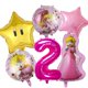 thumbnail image 3 of Globos de princesa Peach con temática de Mario rosa, globos decorativos para fiesta, globos de aluminio de 32 pulgadas, globos con números de dibujos animados para cumpleaños, 3 of 5