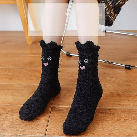 AOOCHASLIY Christmas/Daily Socks Winter Women Keep Warm Print Socks Knitting Warm Anklets Leggings Socks
