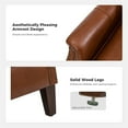 thumbnail image 4 of Traditional Genuine Leather Accent Chairs with Nailhead Trim Tufted Armchairs Set of 2 for Living Room Brown, 4 of 7