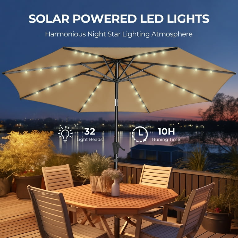 5 star patio umbrella LAUSAINT HOME Outdoor with Base included, 12 FT Deluxe Curvy Cantilever Umbrella Heavy Duty Offset Hanging Umbrella with 360 Rotation for Market, Pool, Garden, Backyard, Deck (Beige) The PURPLE LEAF 15 FT Patio Market Umbrella Kozyard 15 ft. Rectangle Patio