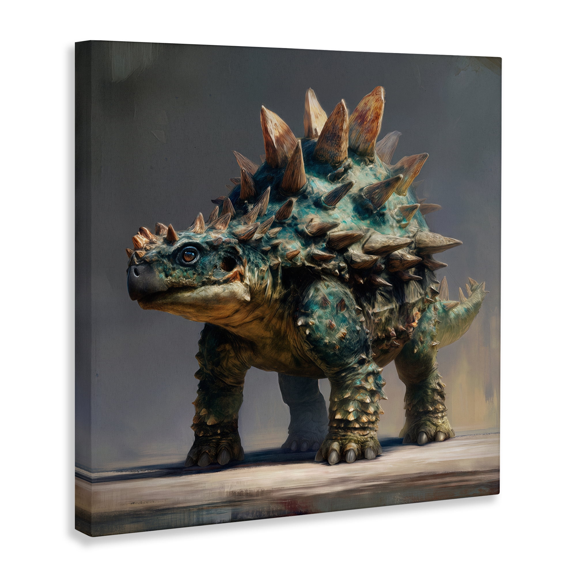 Stupell Industries Prehistoric Ankylosaurus Portrait Canvas Wall Art, design by Wumples