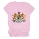 thumbnail image 5 of Tops de Cuello Alto para las Mujeres Amante Impreso Cuello Redondo Camiseta de Manga Corta Blusa, Suave Poliéster Spandex Casual, 5 of 5