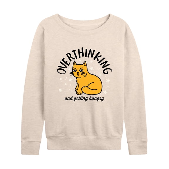 Instant Message - Overthinking and Getting Hangry - Women's Lightweight French Terry Long Sleeve Shirt