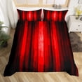 thumbnail image 2 of Erosebridal Housse de Couette à Lignes Dégradées Grand Lit, Ensembles de Literie Noir Rouge Format Grand Lit, Housse de Couette à Rayures Géométriques Grand Lit, Décor de Chambre Ombré Léger, Réversible, 3 Pcs (Sans Couette), 2 of 7
