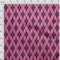thumbnail image 3 of oneOone Georgette Viscose Pink Fabric Argyle Check Print Fabric By The Yard 42 Inches Wide, 3 of 4