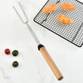 thumbnail image 3 of Tenedor de multiusos, mango de madera duradero, accesorios de cocina, de asar telescópicos de Metal para cocinar, fogata, Cam Negro shamjiam Tenedor de barbacoa, 3 of 8