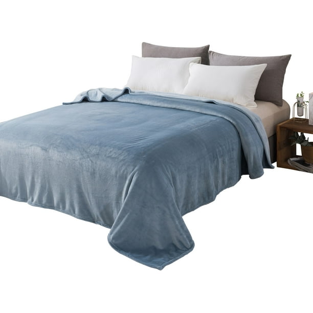 Style Basics Bed Blankets, Light Grey, King 90 X 102