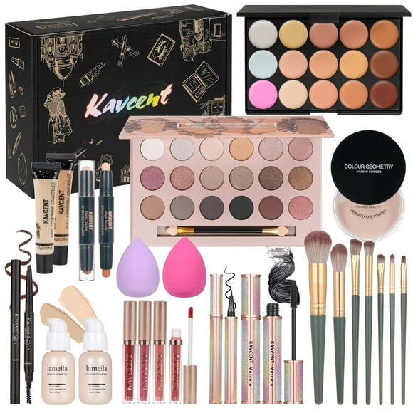 Kit de maquillaje KAVCENT Set de maquillaje para adolescentes y mujeres, kit completo
