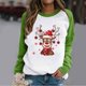 thumbnail image 2 of Moda mujer estampado o-cuello pulóver Tops manga larga cómoda blusa sudadera Fridja FKASFK790, 2 of 4