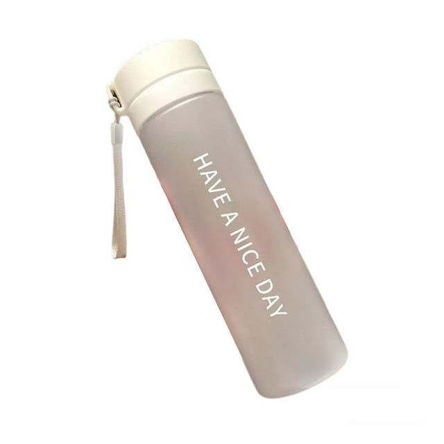 Billuyoard Botella de agua con cuerda de 800ml de capacidad, taza deportiva de plástico esmerilada para exteriores, tetera a prueba de fugas, para viajes, Cocina y Comedor Blanco/800ML Billuyoard HA067740-01