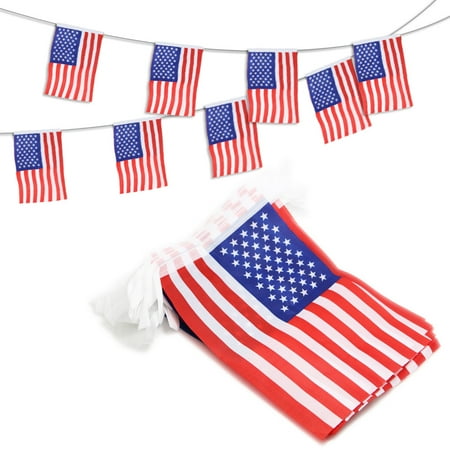 Patriotic Custom Banner - ANLEY USA American String Pennant Banners, Patriotic Events 4th of July Independence Day Decoration Sports Bars - 33 Feet 38 Flags
