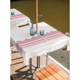 thumbnail image 2 of Outdoor Tablecloths with Umbrella Hole & Zipper, Pink Purple Striped 60x60 Inch Square Tablecloths, Abstract Modern Geometric Stripes Waterproof Table Cloth, Patio/Pool/Picnic Table Covers, 2 of 8