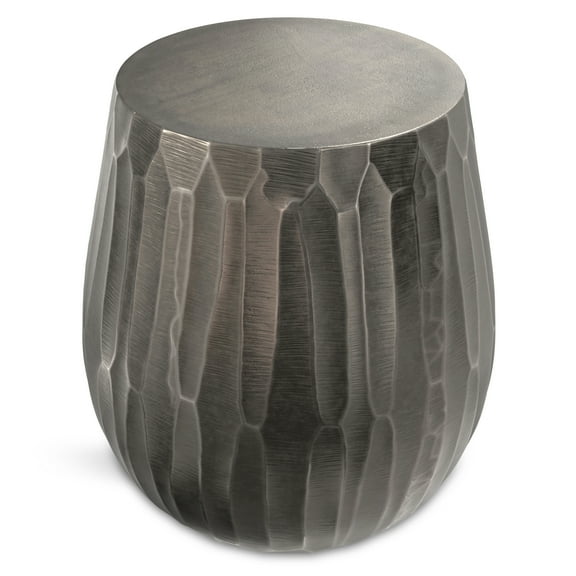 Simpli Home Nellie Modern Industrial 19 inch Wide Cast Aluminum Side Table in Graphite, Fully Assembled