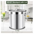 thumbnail image 7 of Large Stock Pot-40QT Stainless Steel Stockpot with Lid, Heavy Duty Tri-Ply Bottom Grade Stock Pot & Stockpots for Boiling Cooking Soup Stew Canning Cooking Pots,Big Stockpot, Deep Cookware, 7 of 7