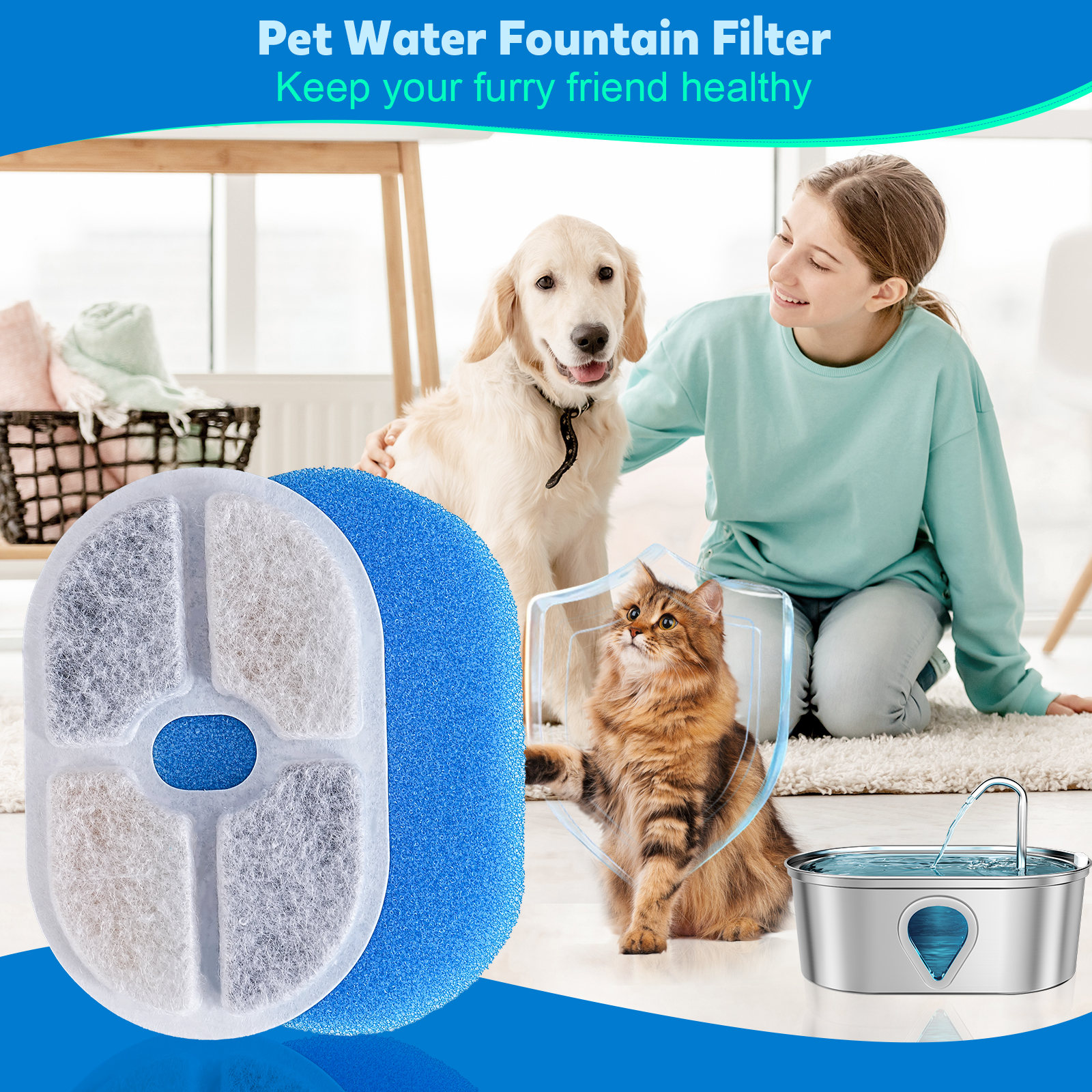 BEBANG Pet Water Fountain Replacement Filters photo 6