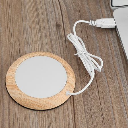 

DOACT Cup Mat USB Wood Grain Cup Warmer Heat Beverage Mug Mat Office Tea Coffee Heater Pad Cup Warmers