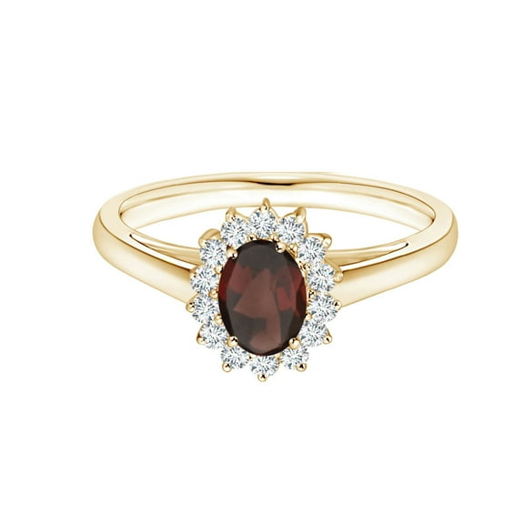 Princess Diana Inspired Oval 1 Ctw Garnet 925 Sterling Silver Women Ring